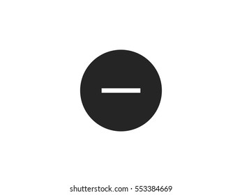 Black minus icon vector illustration on white background
