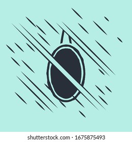 Black Mirror icon isolated on green background. Glitch style. Vector Illustration