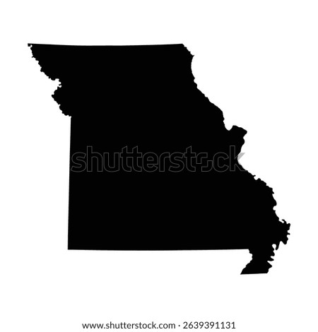 Black Missouri state map on white background