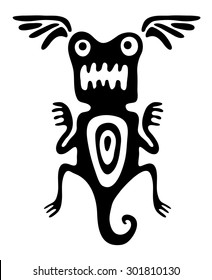 black mite or beetle in native style, vector illustration