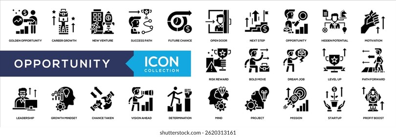 Black Mixed Opportunity Icon Collection