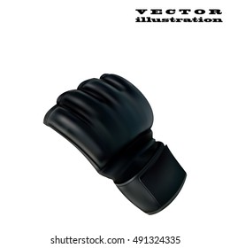 Black MMA glove. Vector object is built using only the gradient mesh.