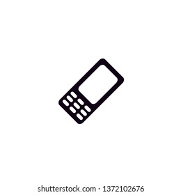 Black mobil phone icon with white background 
