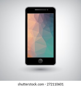 Black  mobile phone and background graphics ,eps10