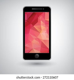 Black  mobile phone and background graphics ,eps10