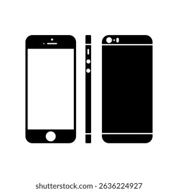 Black mobile phone with blank screen. Flat style. vector illustration. Smartphone icon vector illustration