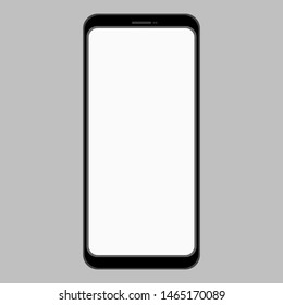 Black Mobile Phone Blank White Screen Stock Vector (Royalty Free ...