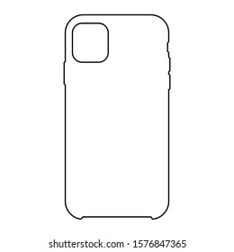 Black mobile phone cover mockup Digital gadget. Vector