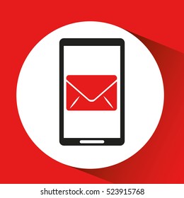 black mobile phone email network vector illustration eps 10