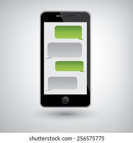 Black mobile phone graphics and message boxes,eps10