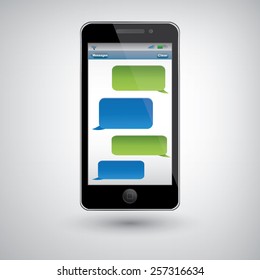 Black mobile phone graphics and message boxes,eps10