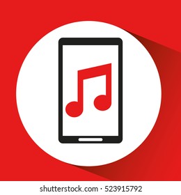 black mobile phone music network vector illustration eps 10