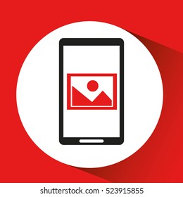 black mobile phone photo image network vector illustration eps 10
