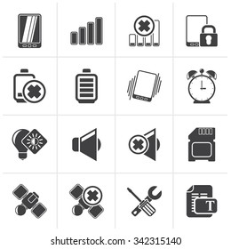 Black Mobile Phone sign icons - vector icon set