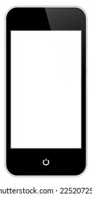 Black Mobile Phone Similar To iPhone Isolated On White