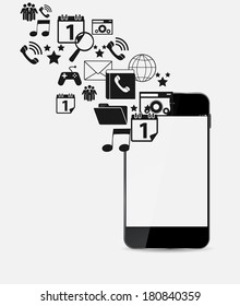 Black Mobile Phone Vector Illustration