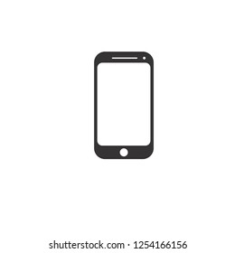 Black mobile phone with white background. colorful phone illustration. Vector flat design
