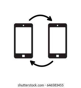 Black mobile phones and arrows