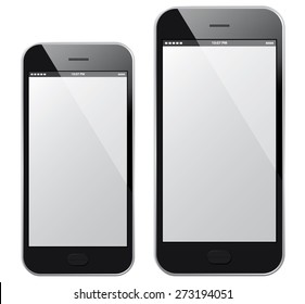 Black Mobile Phones Vector illustration 