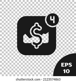 Black Mobile stock trading concept icon isolated on transparent background. Online trading, stock market analysis, business and investment.  Vector
