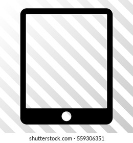 Black Mobile Tablet toolbar icon. Vector pictogram style is a flat symbol on diagonal hatch transparent background.
