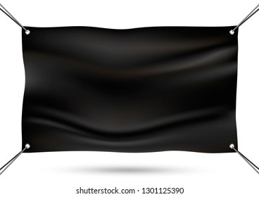 Black mock up vinyl banner vector illustration