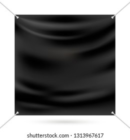 Black mock up vinyl banner vector illustration