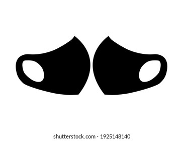 Máscara protectora de maquillaje negro o máscara médica. Proteger el coronavirus y la infección. Máscara médica aislada en fondo blanco.