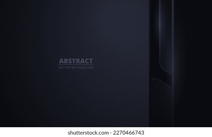 Black modern 3D abstract background with vertical lines. Vector illustration