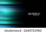 Black modern abstract background with blue and green glowing movement and high-speed light effect. Vector illustration