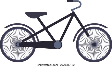 Black modern bicycle, illustration, vector on a white background.