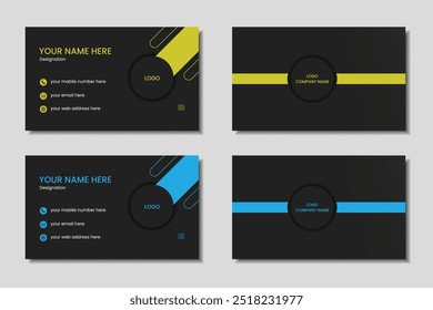 Black modern business card template design