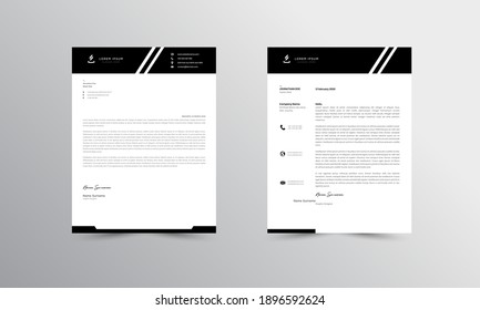 black Modern Business Letterhead Design Template, Abtract Letterhead Design, Letterhead Template,  - vector