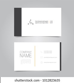 Black modern business name card template design.