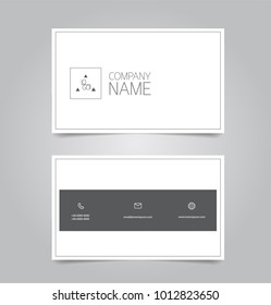 Black modern business name card template design.