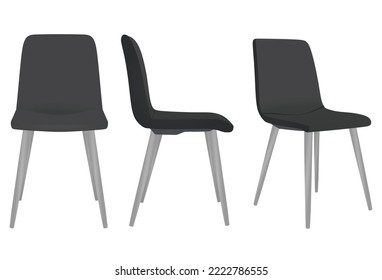 Black  modern chair. vector illustration 