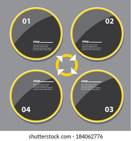 black Modern Design glossy banners template / can be used for infographics / numbered banners / horizontal cutout lines / graphic or website layout vector