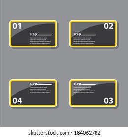 black Modern Design glossy banners template / can be used for infographics / numbered banners / horizontal cutout lines / graphic or website layout vector