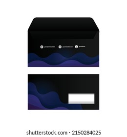 Black modern envelope template design
