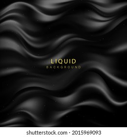 Black modern flow poster Wave Liquid shape Design element