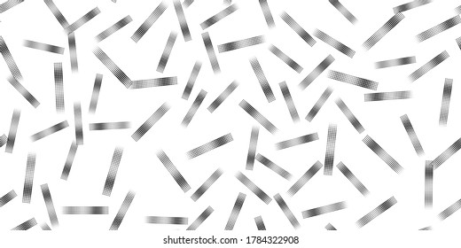 Línea dibujada a mano negra y moderna sobre fondo blanco, patrón sin fisuras. Diseño sencillo para tejidos y textiles, papel pintado, embalaje.