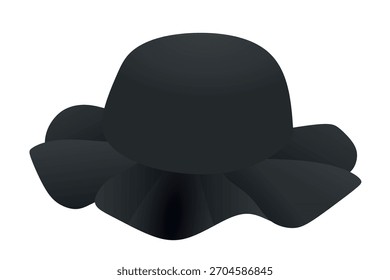 Black modern hat. vector illustration	
