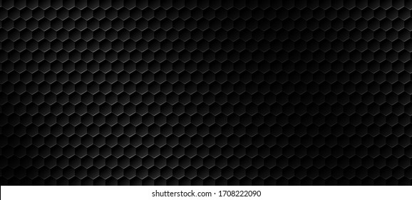 Black Modern Hexagon Texture Background Vector Illustration