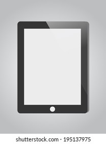 Black Modern and Latest Model Tablet in Gray Background