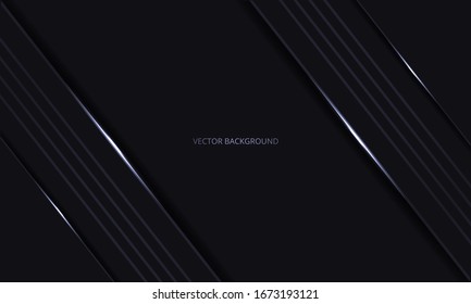 Black modern luxury abstract background with shadows and light lines. Modern Design luxury futuristic dark backdrop. Vector illustration EPS10.