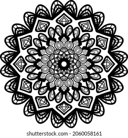 Black Modern Mandala Design Illustration