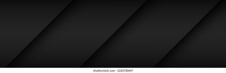 Black modern material header with overlapped layers with cmyk colors. Banner for your business. Vector abstract widescreen background