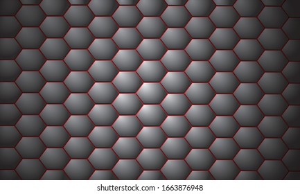 Black modern metal hexagon background