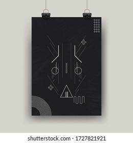 Black modern minimalism flyer design. Minimal poster layout and flyer template