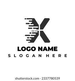 Black Modern Minimalist X Letter Logo Design Concept